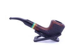 Dapper Dublin Briar (Gül Kökü) Sarı-Yeşil Bilezikli El İşlemesi 9 mm Filtreli Pipo - Kahverengi