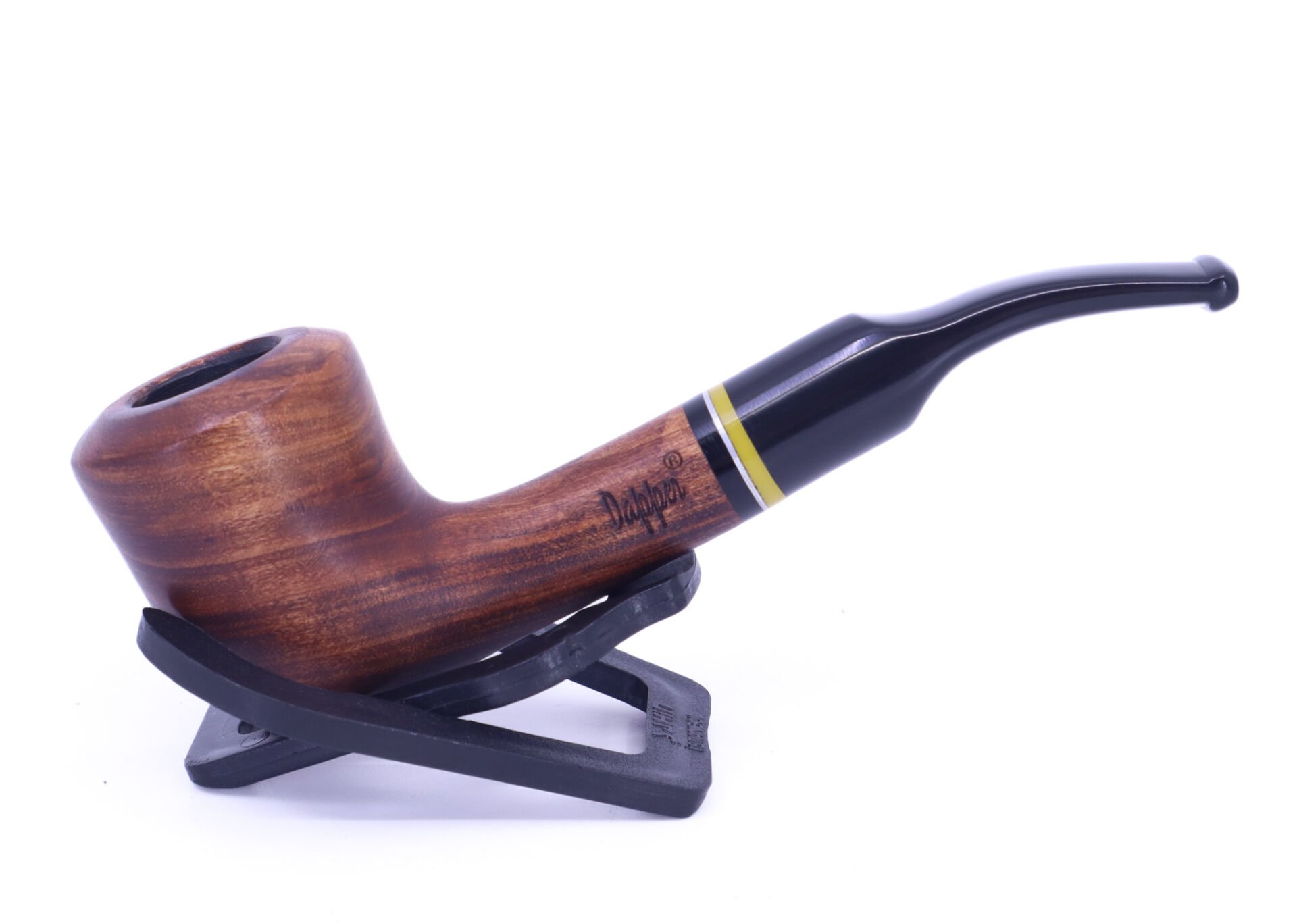 Dapper Dublin Briar (Gül Kökü) Sarı-Siyah Bilezikli 9 mm Filtreli Pipo Kahverengi