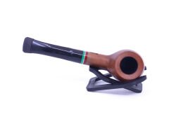 Dapper Half Bent Prince Briar (Gül Kökü)Kırmızı-Yeşil Bilezikli 9 mm Filtreli Pipo Kahverengi