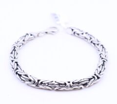 925 Ayar Kral Gümüş Bileklik 22 cm