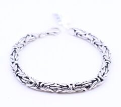 925 Ayar Kral Gümüş Bileklik 22 cm