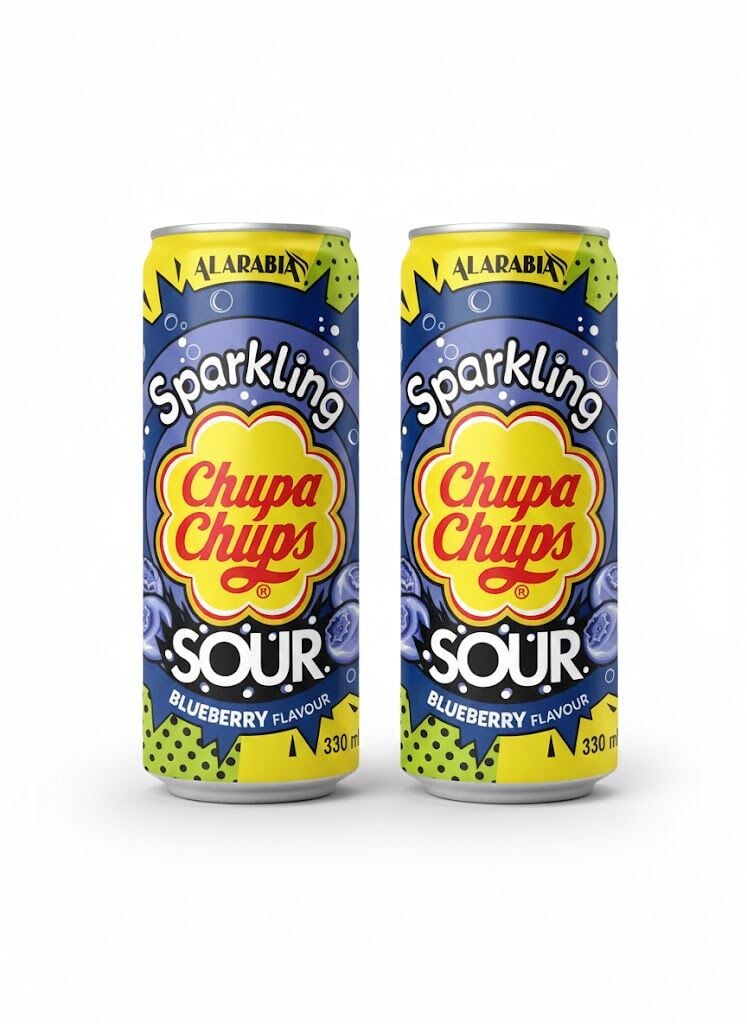 Chupa Chups Sparkling Sour Blueberry Flavour - Ekşi Yaban Mersini Aromalı Gazlı İçecek 330 ml (2 ADET)