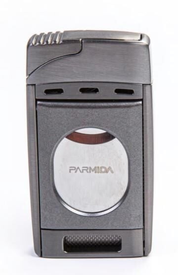 Parmida Gunmetal Çift Torch Pürmüz Puro Çakmağı S-Cut Puro Makası