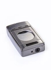 Parmida Gunmetal Çift Torch Pürmüz Puro Çakmağı S-Cut Puro Makası