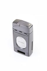 Parmida Gunmetal Çift Torch Pürmüz Puro Çakmağı S-Cut Puro Makası