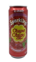 Chupa Chups Sparkling Strawberry Flavour - Çilek Aromalı Gazlı İçecek 330 ml