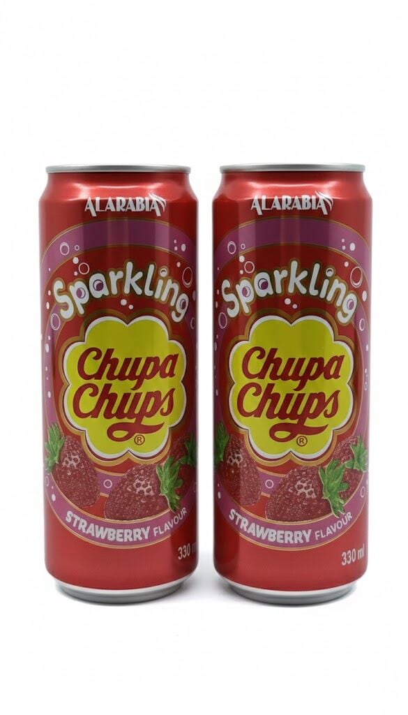 Chupa Chups Sparkling Strawberry Flavour - Çilek Aromalı Gazlı İçecek 330 ml (2 ADET)