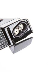 Parmida Siyah-Antrasit Çift Torch Pürmüz Puro Çakmağı V-Cut Puro Makası