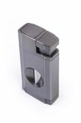 Parmida Gunmetal Çift Torch Pürmüz Puro Çakmağı V-Cut Puro Makası