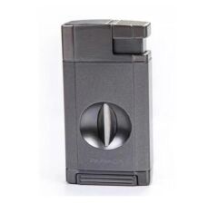 Parmida Gunmetal Çift Torch Pürmüz Puro Çakmağı V-Cut Puro Makası