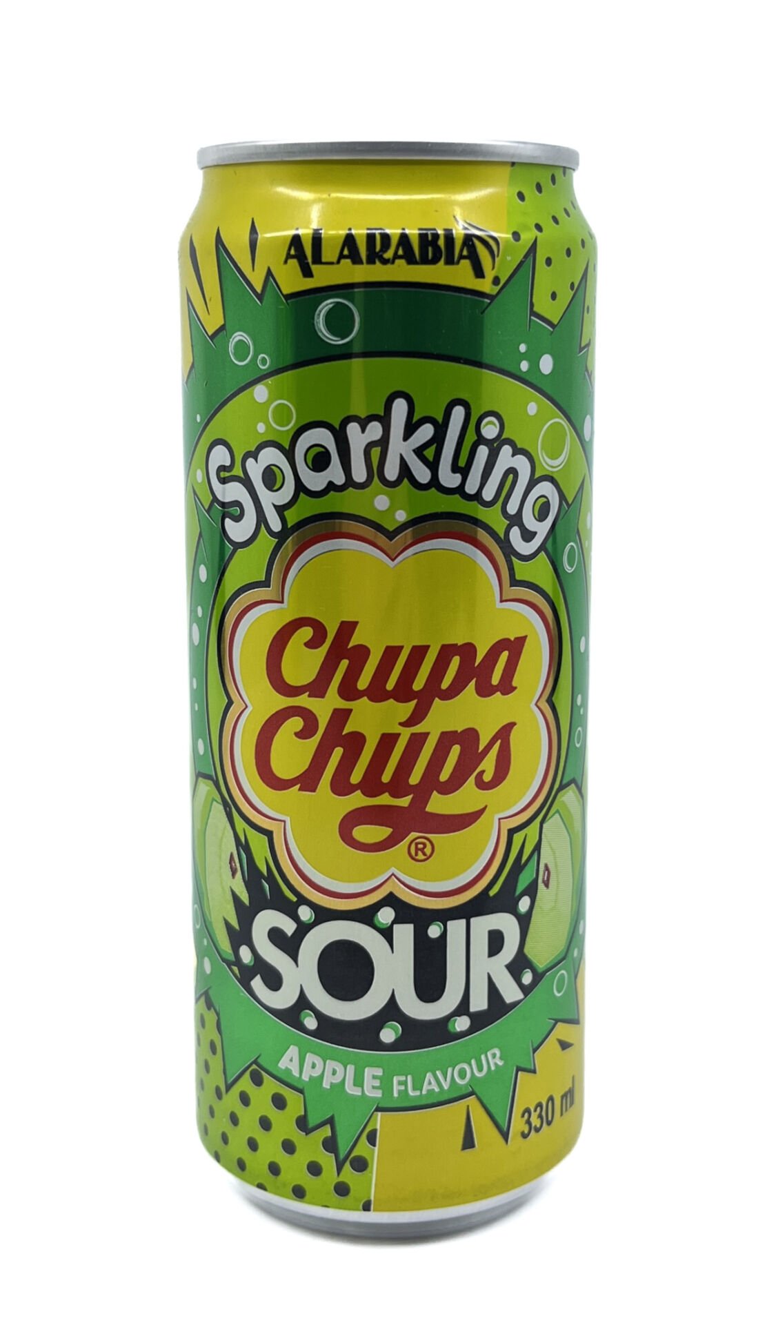 Chupa Chups Sparkling Sour Apple Flavour - Ekşi Yeşil Elma Aromalı Gazlı İçecek 330 ml