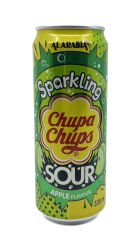 Chupa Chups Sparkling Sour Apple Flavour - Ekşi Yeşil Elma Aromalı Gazlı İçecek 330 ml