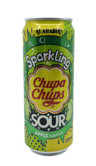 Chupa Chups Sparkling Sour Apple Flavour - Ekşi Yeşil Elma Aromalı Gazlı İçecek 330 ml