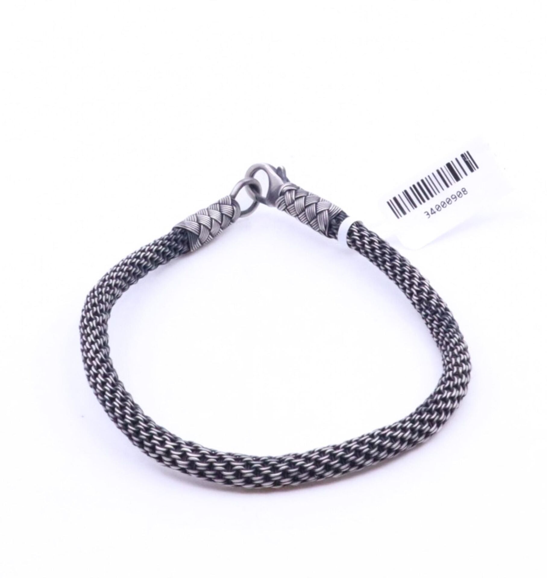 Kazaziye İşleme Örgü Gümüş Bileklik 20,5 cm