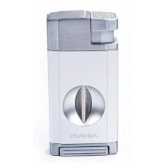 Parmida Parlak Krom Çift Torch Pürmüz Puro Çakmağı V-Cut Puro Makası