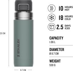 Stanley The Quick Flip Paslanmaz Çelik Termos 1.06 LT (36 OZ) - Shale