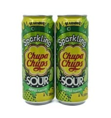 Chupa Chups Sparkling Sour Apple Flavour - Ekşi Yeşil Elma Aromalı Gazlı İçecek 330 ml (2 ADET)