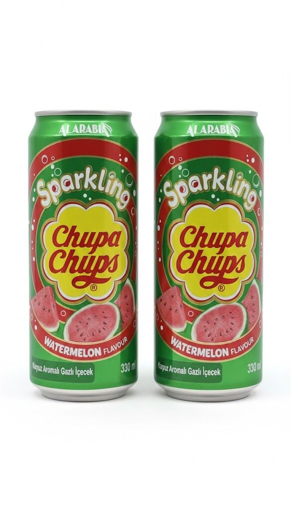Chupa Chups Sparkling Watermelon Flavour - Karpuz Aromalı Gazlı İçecek 330 ml (2 ADET)
