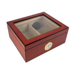 İspanyol Sedir Ağacı Puro Humidoru - Cam Kapaklı & Higrometreli - Cedro de Oro