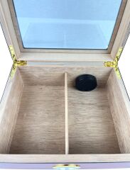 İspanyol Sedir Ağacı Puro Humidoru - Cam Kapaklı & Higrometreli - Cedro de Oro