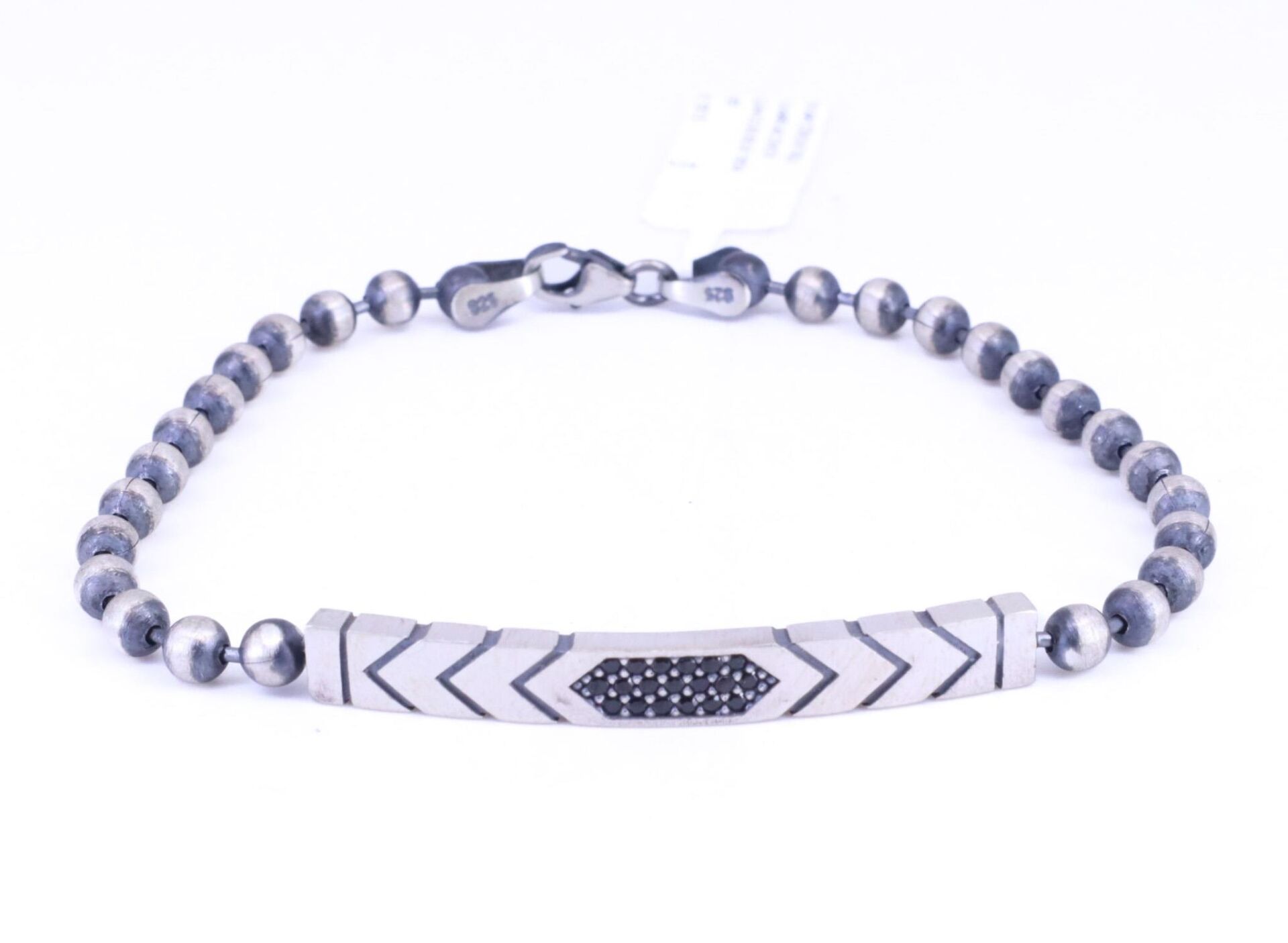 Siyah Zirkon Taşlı 925 Ayar Gümüş Bileklik