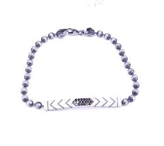 Siyah Zirkon Taşlı 925 Ayar Gümüş Bileklik