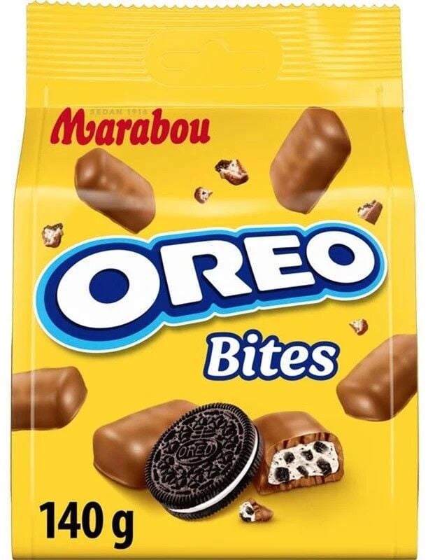 Oreo Bites - Vanilin Aromalı Dolgulu Kakaolu Bisküvi Parçacıklı Sütlü Çikolatalı Bar 140 gr