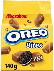 Oreo Bites - Vanilin Aromalı Dolgulu Kakaolu Bisküvi Parçacıklı Sütlü Çikolatalı Bar 140 gr