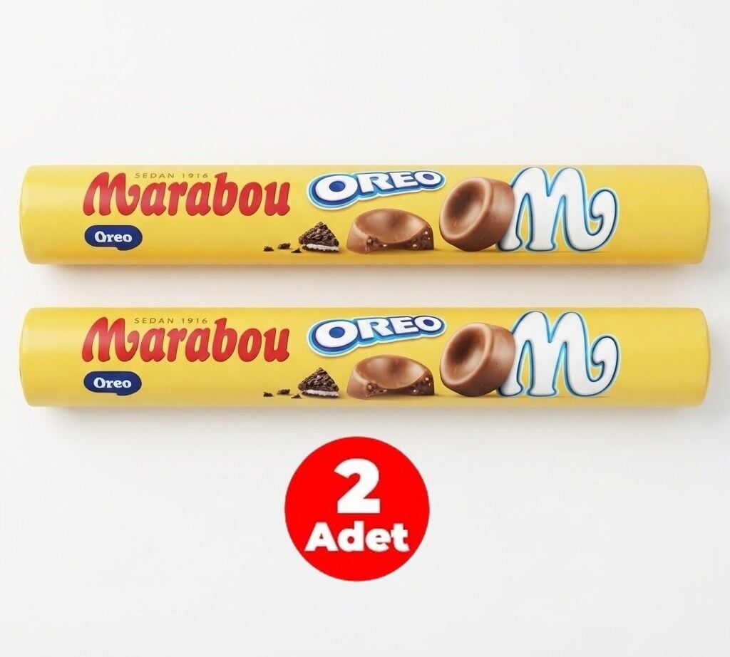 Marabou Oreo Vanilin Aromalı Dolgulu Kakaolu Bisküvi Parçacıklı Sütlü Çikolata 67 gr (2 ADET)