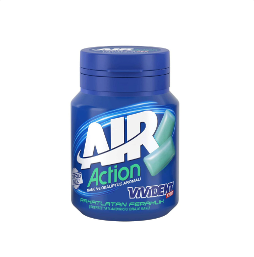 Vivident Air Action Nane Okaliptus Aromalı Şekersiz-Tatlandırıcılı Draje Sakız Kutu 67g