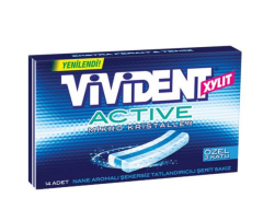 Vivident Xylit Active Mikro Kristaller Nane Aromalı Şekersiz-Tatlandırıcılı Şerit Sakız 33g (2 ADET)