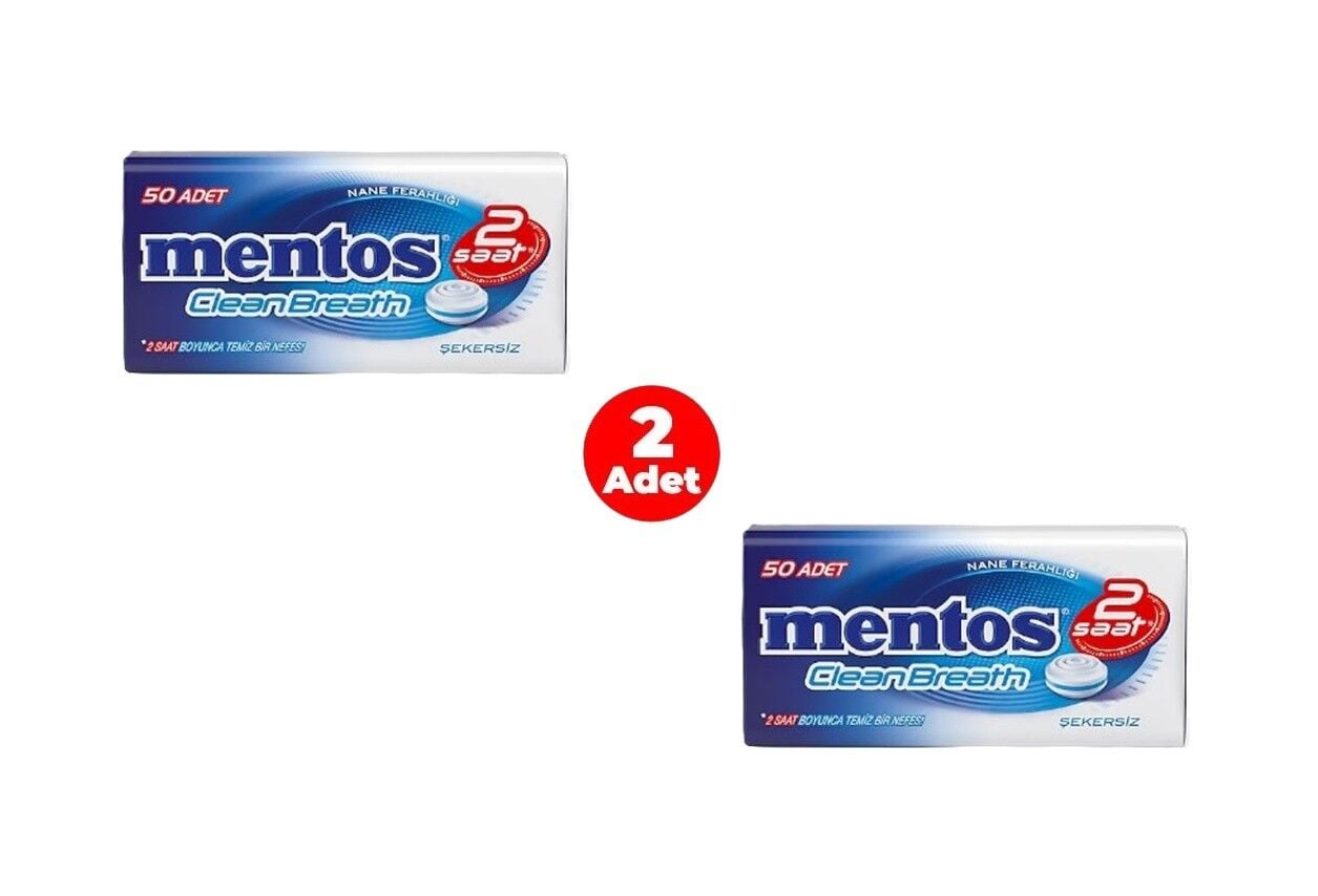 Mentos 2 Saat Clean Breath Nane Aromalı Şeker 35 G (2 ADET)