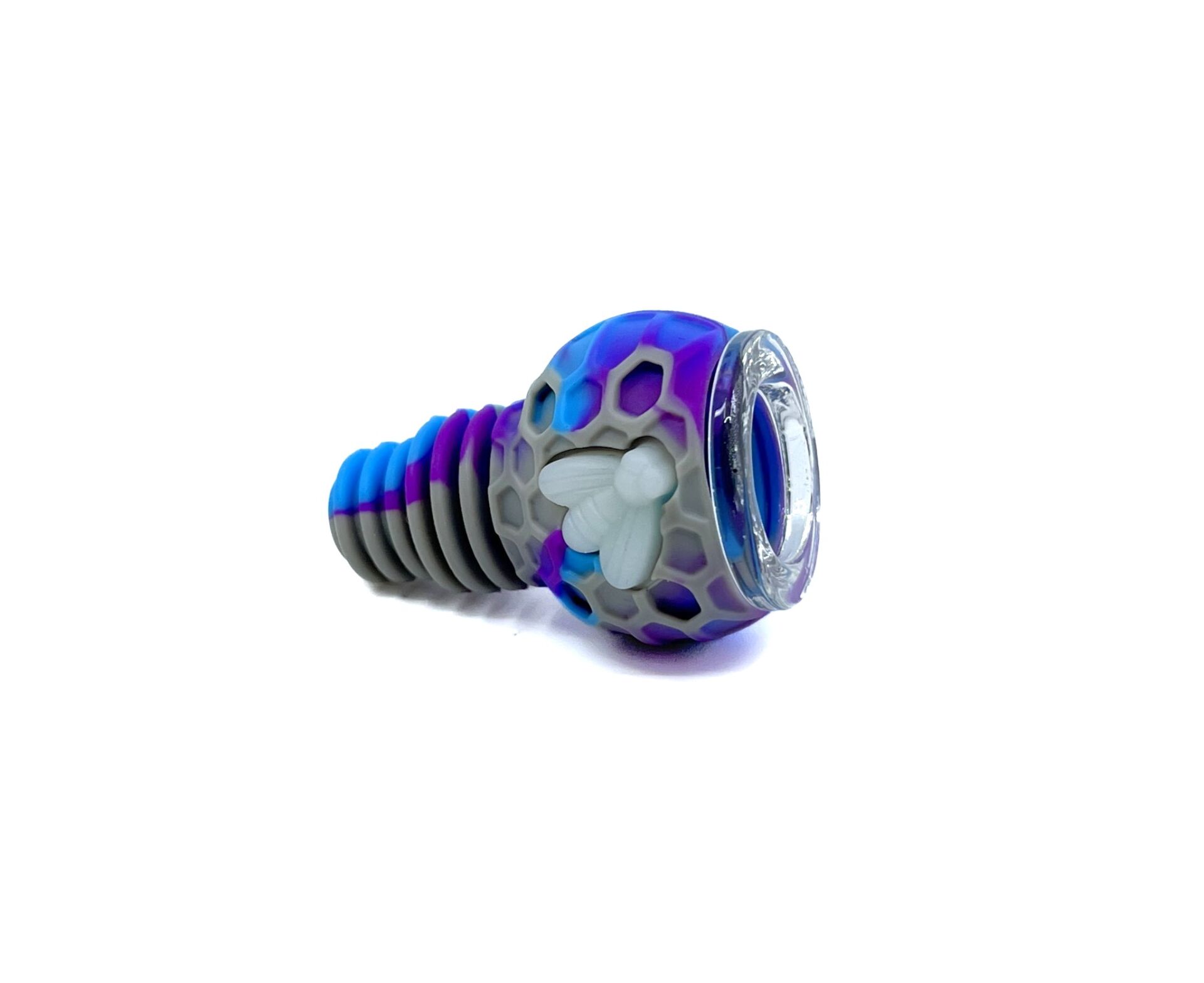 14mm18mm Uyumlu Silikon Yedek Pipo Haznesi - Kırılmaz Tasarım (Cam Elekli İç Hazne) - Mor