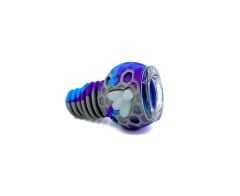 14mm18mm Uyumlu Silikon Yedek Pipo Haznesi - Kırılmaz Tasarım (Cam Elekli İç Hazne) - Mor