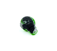 14mm18mm Uyumlu Silikon Yedek Pipo Haznesi - Kırılmaz Tasarım (Cam Elekli İç Hazne) - Yeşil/Siyah