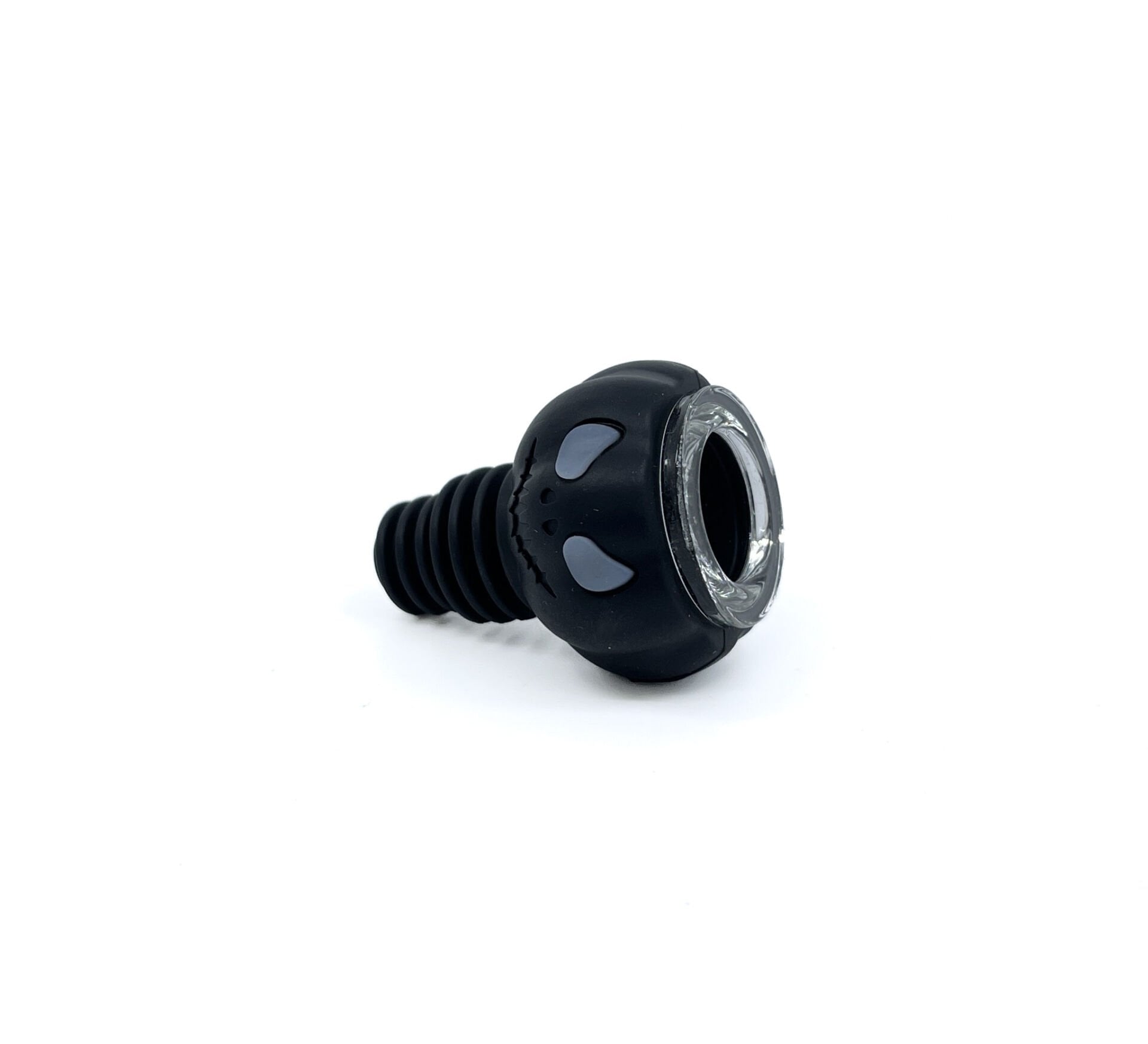 14mm18mm Uyumlu Silikon Yedek Pipo Haznesi - Kırılmaz Tasarım (Cam Elekli İç Hazne) - Siyah