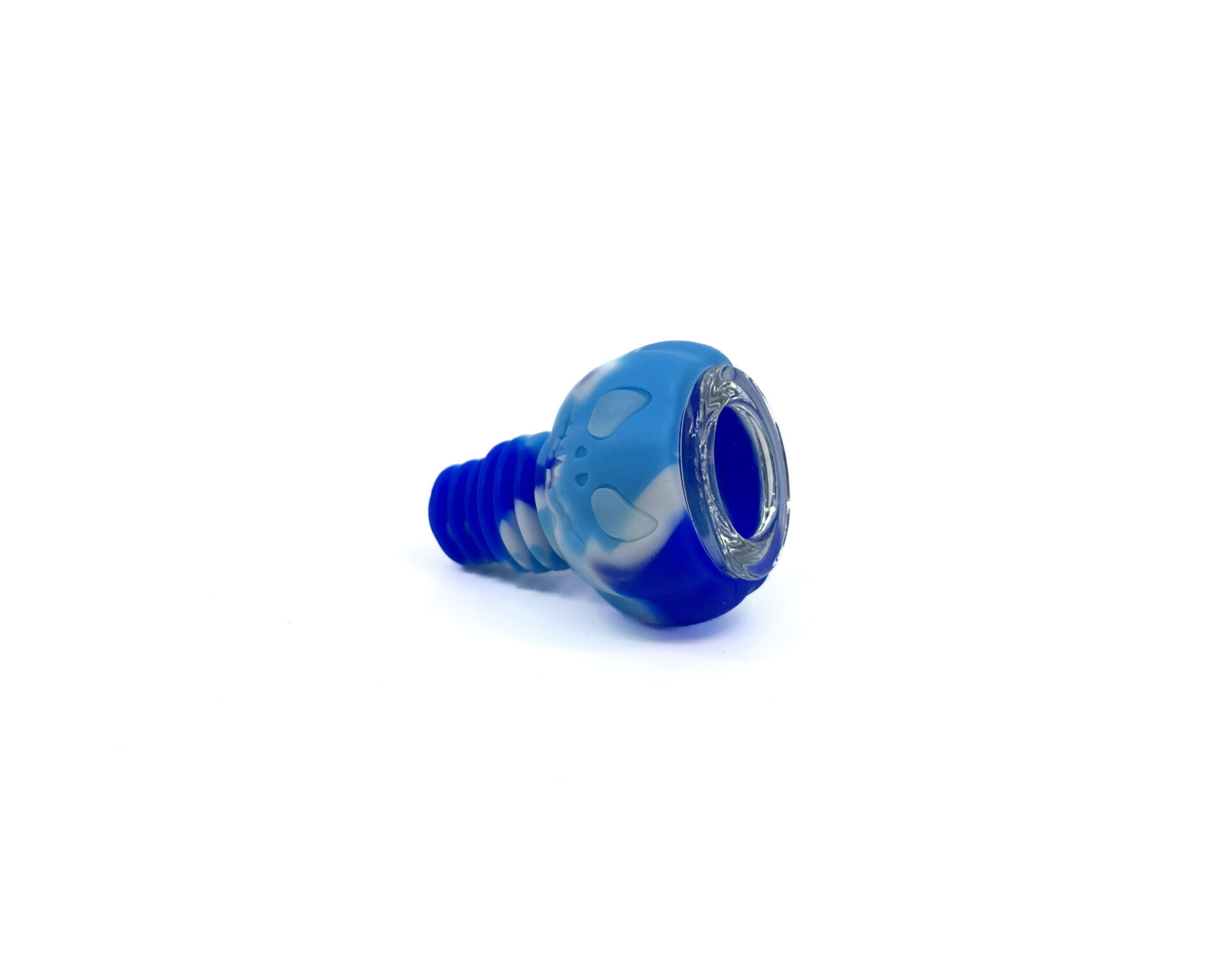 14mm18mm Uyumlu Silikon Yedek Pipo Haznesi - Kırılmaz Tasarım (Cam Elekli İç Hazne) - Mavi