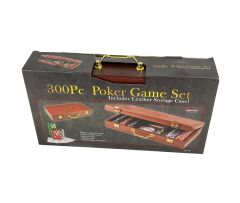 Deri Çantalı Poker Seti 300 Parça Chip ve 2 İskambil Kağıdı Destesi