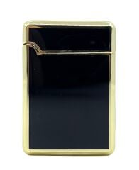Hunter USB Şarjlı Plazma Ark Elektronik Çakmak Metal - Siyah Altın Rengi