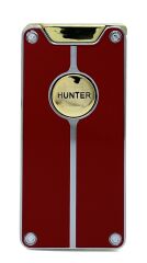 Hunter Lüks Şarj Edilebilir USB Çakmak – LED Şarj Göstergeli, Metal Gövde, Özel Kutusunda Hediyelik Çakmak (Kırmızı - Gold)