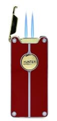 Hunter Lüks Şarj Edilebilir USB Çakmak – LED Şarj Göstergeli, Metal Gövde, Özel Kutusunda Hediyelik Çakmak (Kırmızı - Gold)
