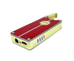 Hunter Lüks Şarj Edilebilir USB Çakmak – LED Şarj Göstergeli, Metal Gövde, Özel Kutusunda Hediyelik Çakmak (Kırmızı - Gold)