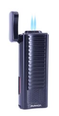 Parmida Hexagon Siyah Çift Torch Puro Çakmağı