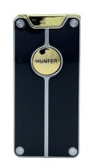 Hunter Lüks Şarj Edilebilir USB Çakmak – LED Şarj Göstergeli, Metal Gövde, Özel Kutusunda Hediyelik Çakmak (Siyah - Gold)