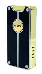 Hunter Lüks Şarj Edilebilir USB Çakmak – LED Şarj Göstergeli, Metal Gövde, Özel Kutusunda Hediyelik Çakmak (Siyah - Gold)