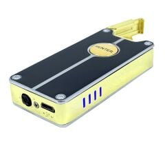Hunter Lüks Şarj Edilebilir USB Çakmak – LED Şarj Göstergeli, Metal Gövde, Özel Kutusunda Hediyelik Çakmak (Siyah - Gold)