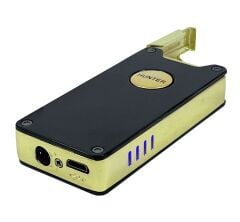 Hunter Lüks Şarj Edilebilir USB Çakmak – LED Şarj Göstergeli, Metal Gövde, Özel Kutusunda Hediyelik Çakmak (Siyah)