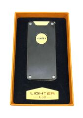 Hunter Lüks Şarj Edilebilir USB Çakmak – LED Şarj Göstergeli, Metal Gövde, Özel Kutusunda Hediyelik Çakmak (Siyah)