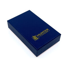 Hunter Lüks Metal Gövdeli, Şarjlı USB ve Gazlı Çift Alevli Çakmak - Özel Hediyelik Kutulu (Siyah - Gold)