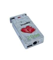Hunter Lüks Metal Gövdeli, Şarjlı USB ve Gazlı Çift Alevli Çakmak - Özel Hediyelik Kutulu (Gri)